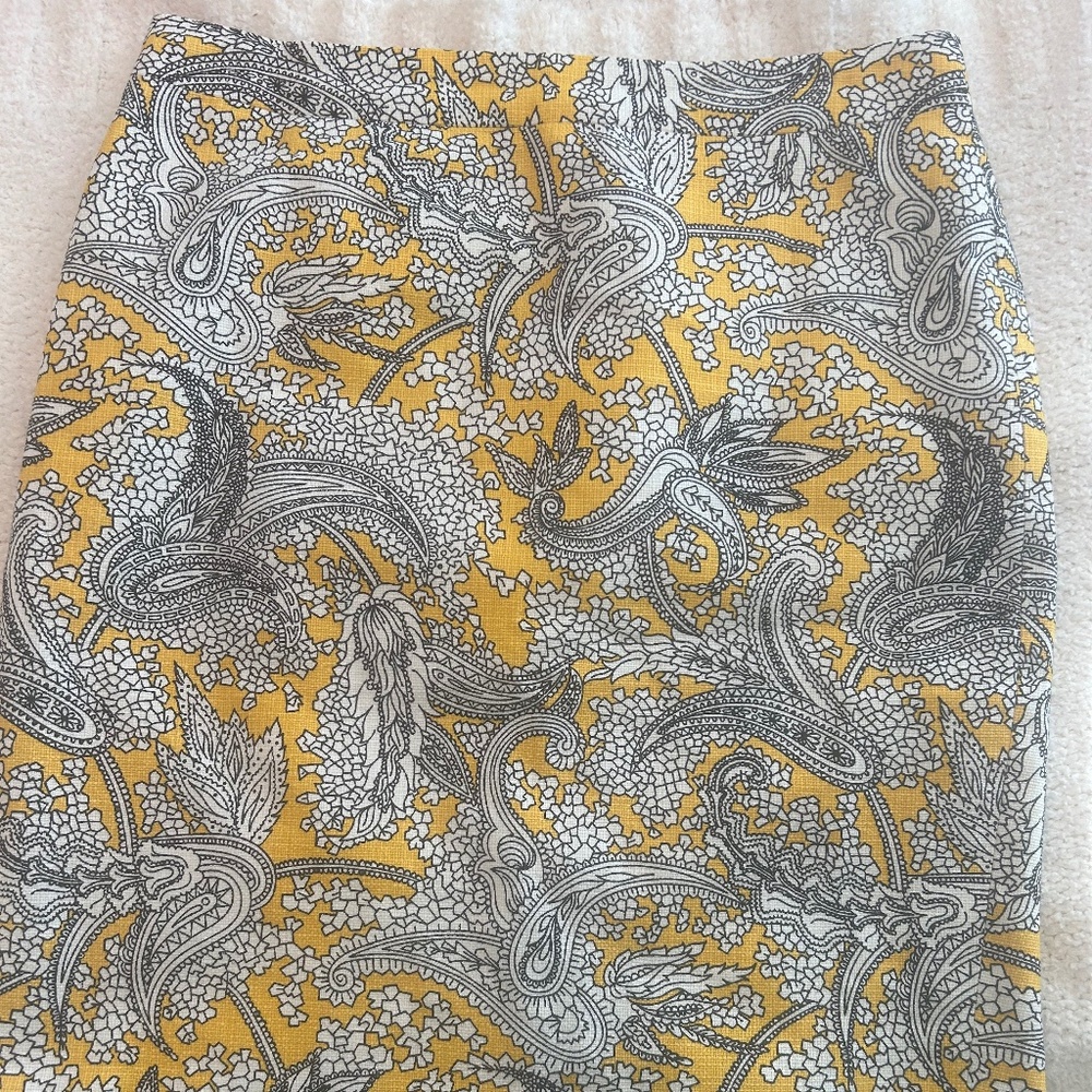 Yellow and black Jcrew pencil skirt